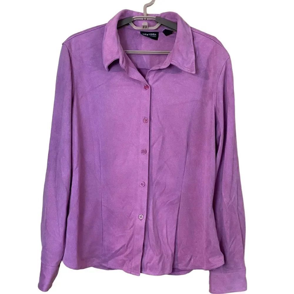 New York & Company Faux Suede Shirt Shacket Size XL